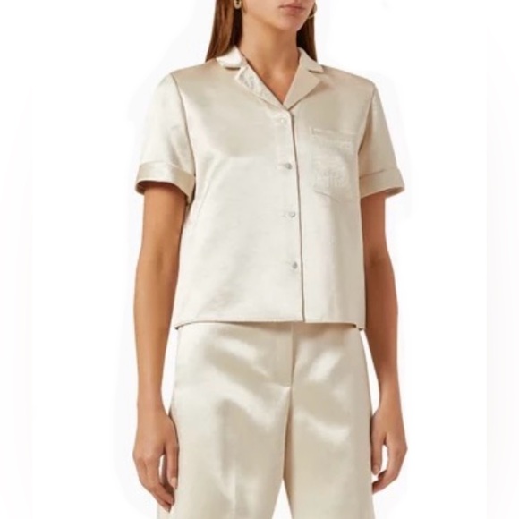 NEW - Theory Satin Camp Shirt - Picture 5 of 7